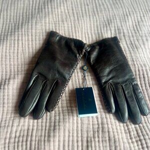 NWT- Brooks Brothers Lambskin Gloves with Cashmere Lining (Brown; Size Small)